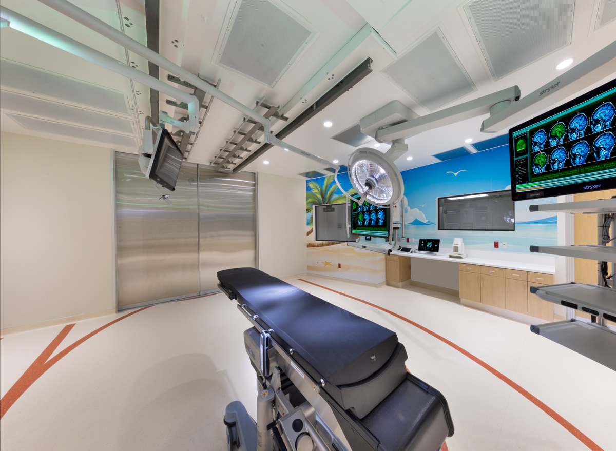 Interior design view of Joe DiMaggio Children's Hospital operating room in Hollywood, FL